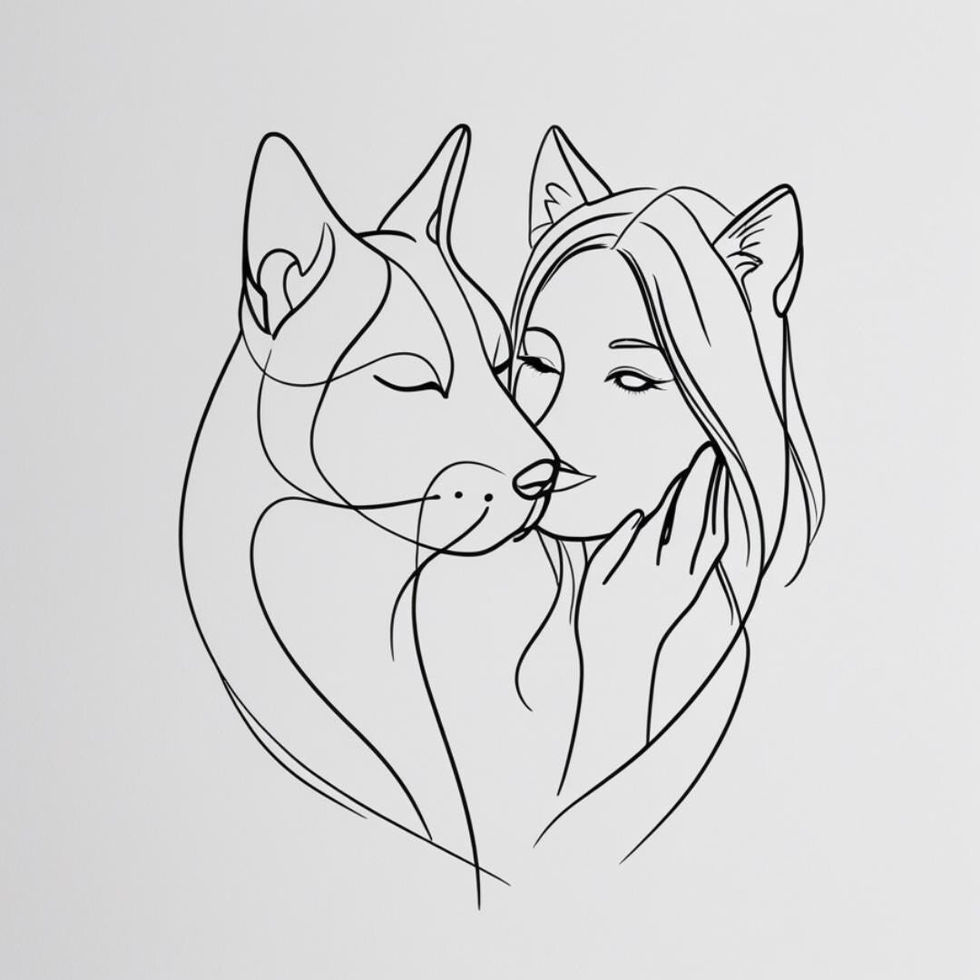 Custom Pet Line Art Portrait: Minimalist Pet Memorial (Digital Download)
