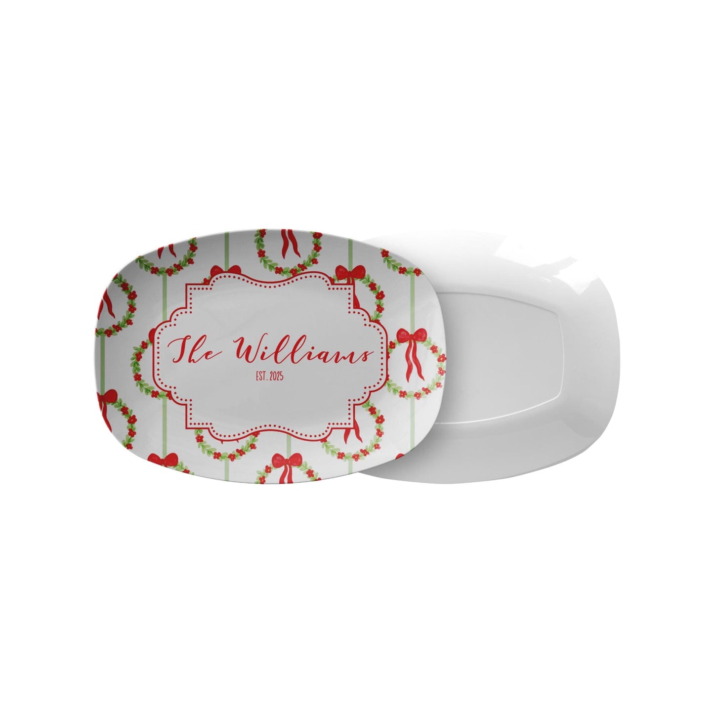 Holiday Wreath Personalized Platter