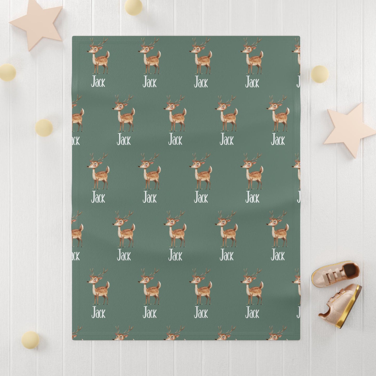 Deer Baby Name Blanket