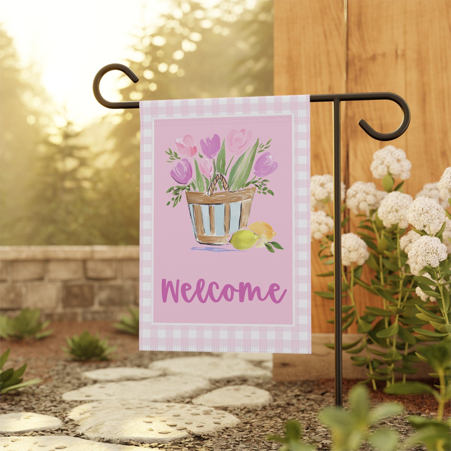 Tulips and Lemons Welcome Garden Flag