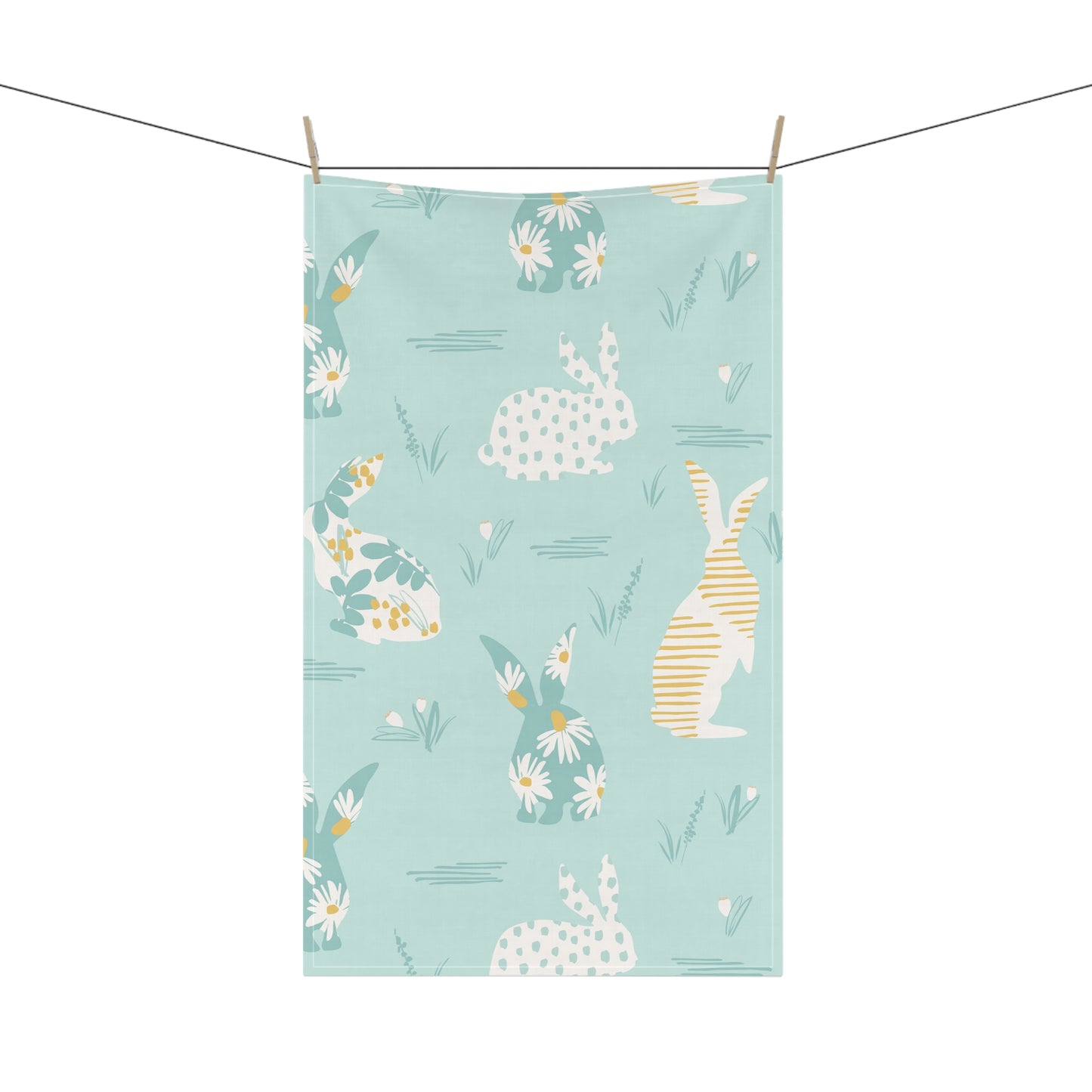 Modern Bunny Easter Tea Towel