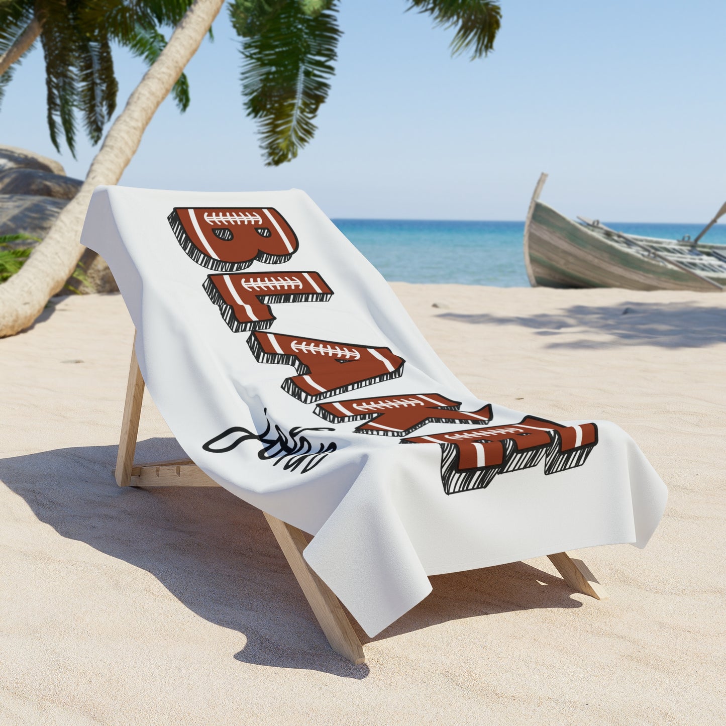 Personalized Football Beach Towel