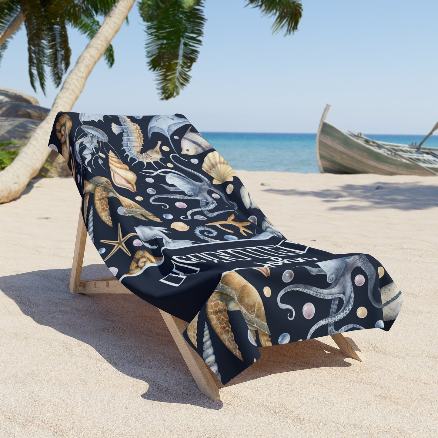 Personalized Sea Life Beach Towel