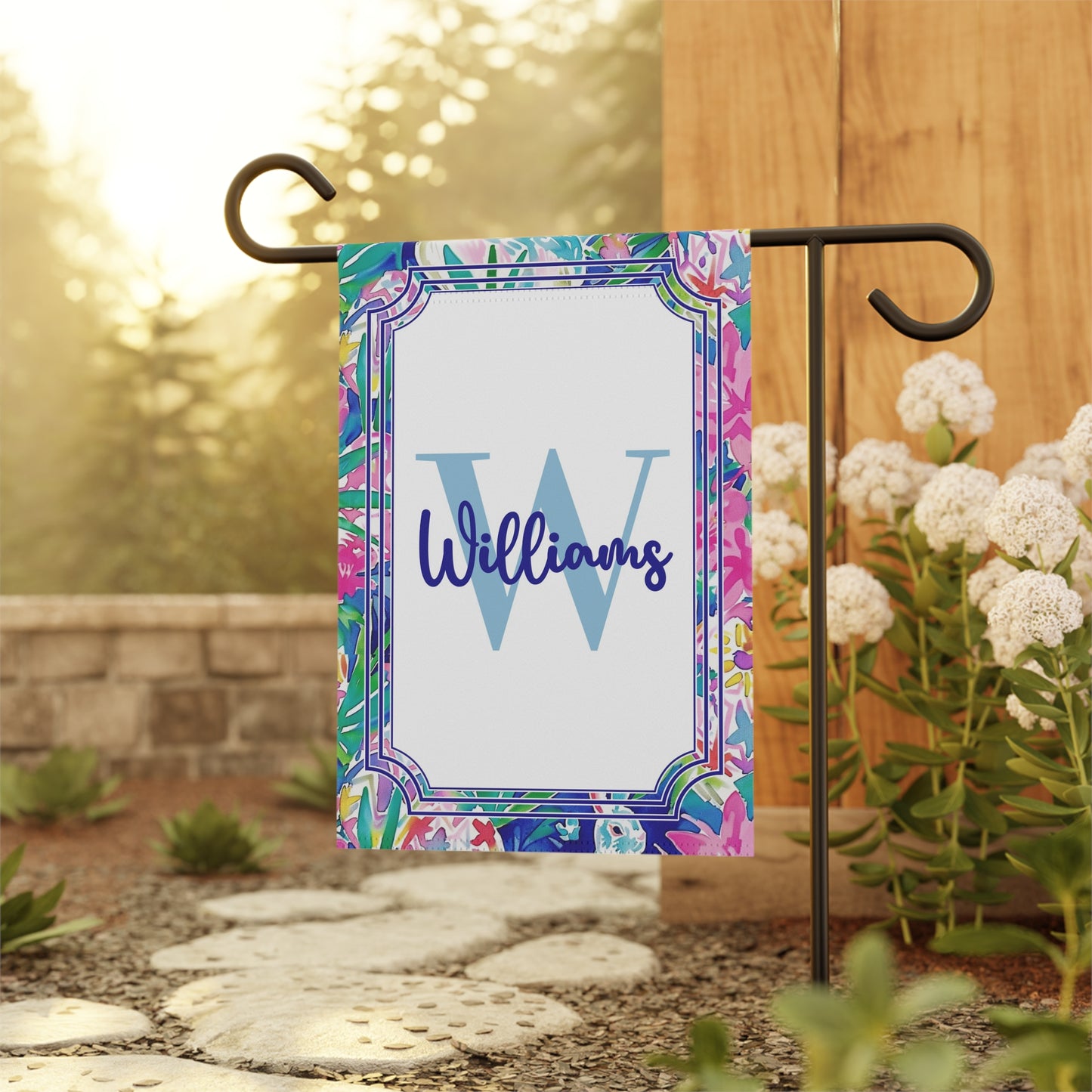 Personalized Preppy Easter Bunny Garden Flag