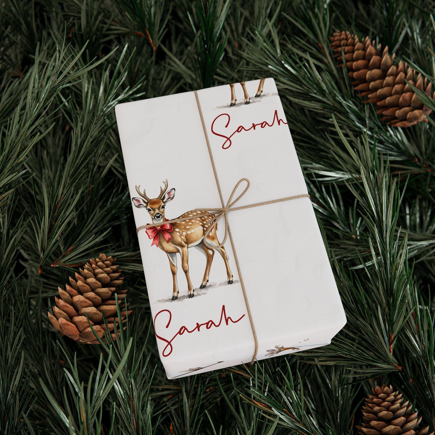 Personalized Deer Christmas Wrapping Paper