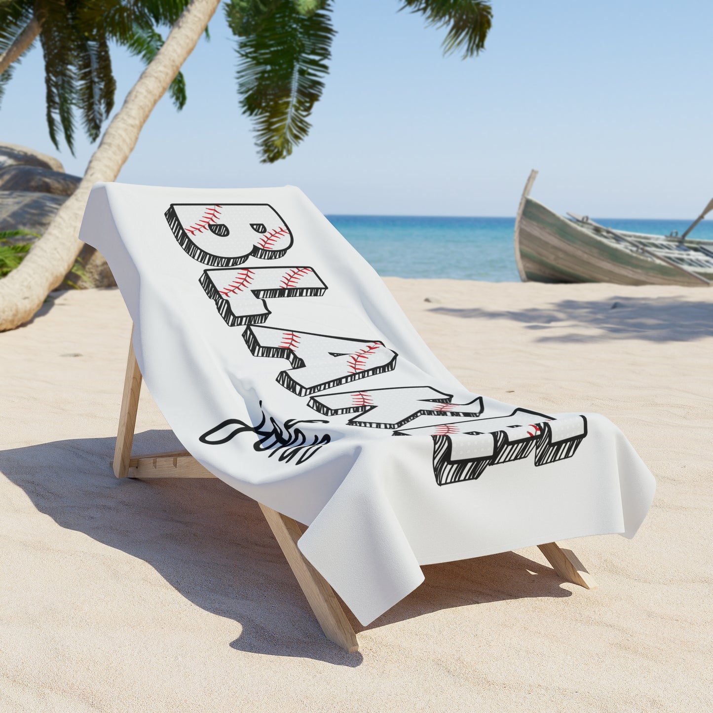 Personalized Baseball Beach Towel