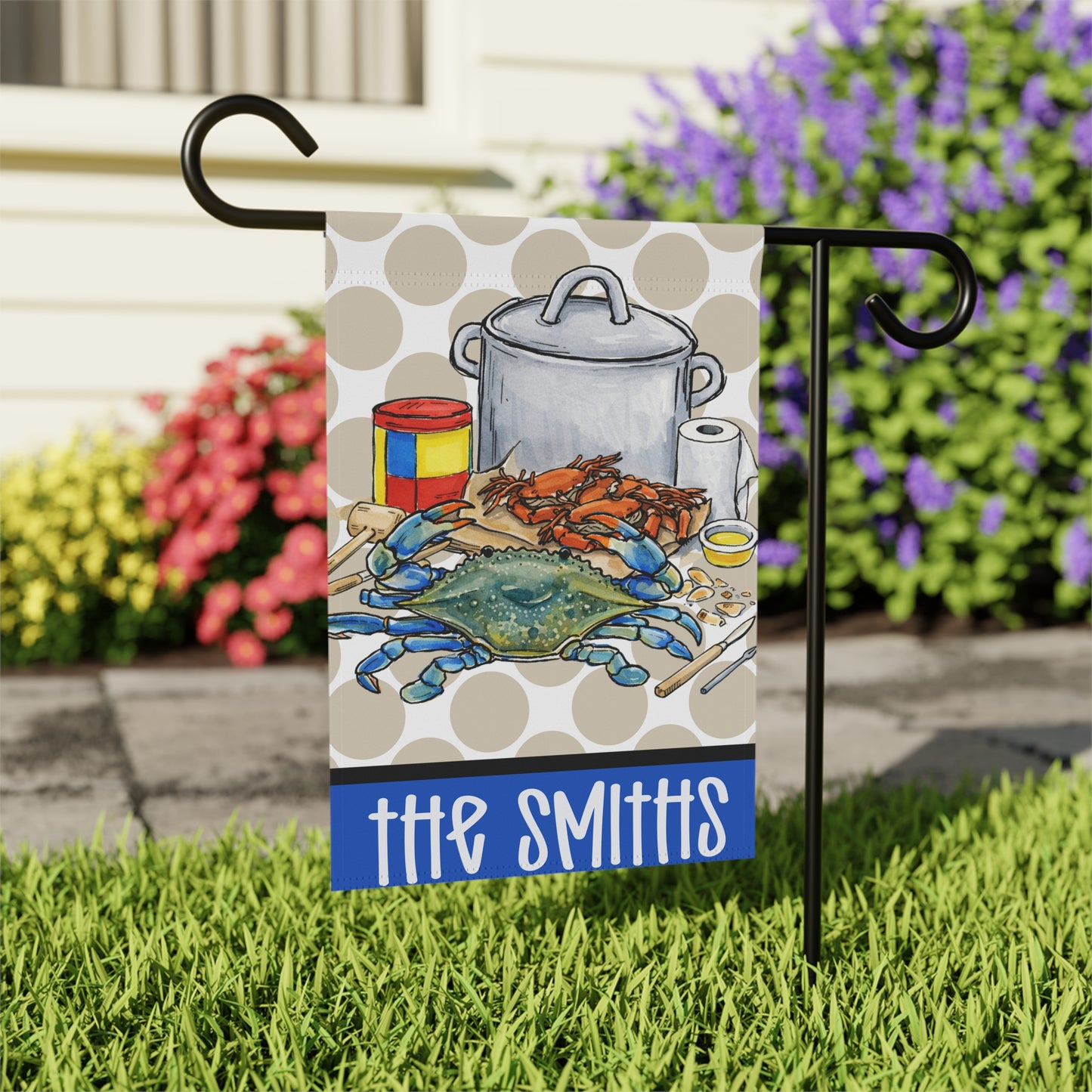 Personalized Maryland Blue Crab Garden Flag