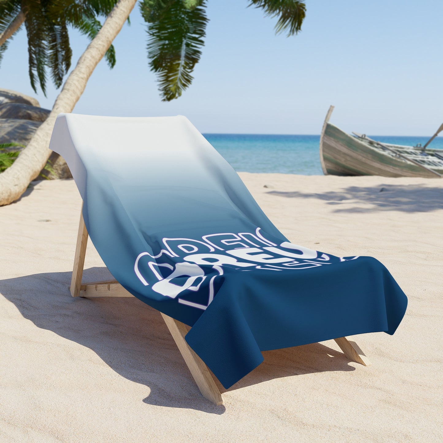Personalized Navy Ombre Beach Towel