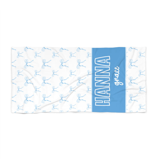 Personalized Coquette Bow Beach Towel