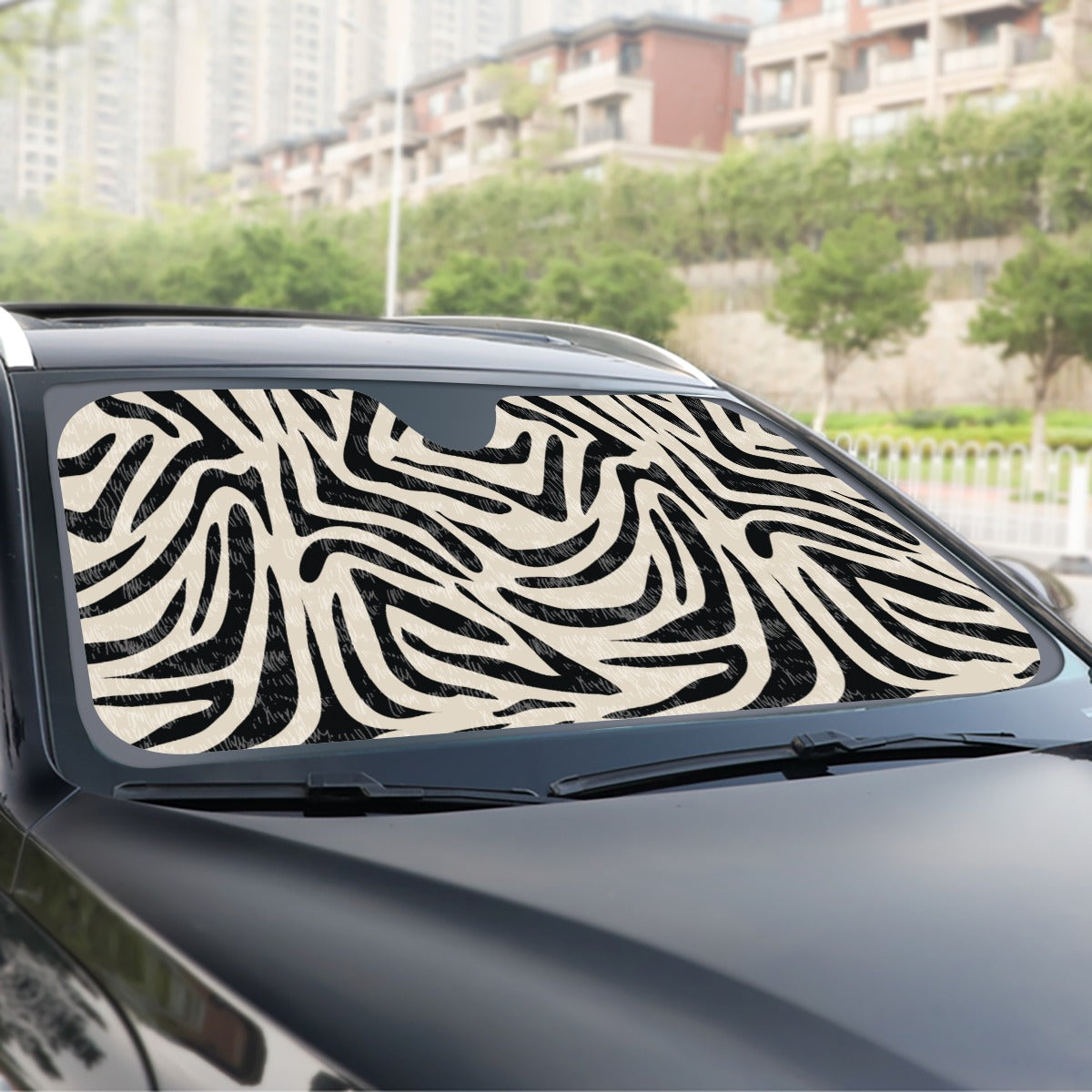 Zebra Animal Print Windshield Sunshade | 145cm(57.1”)