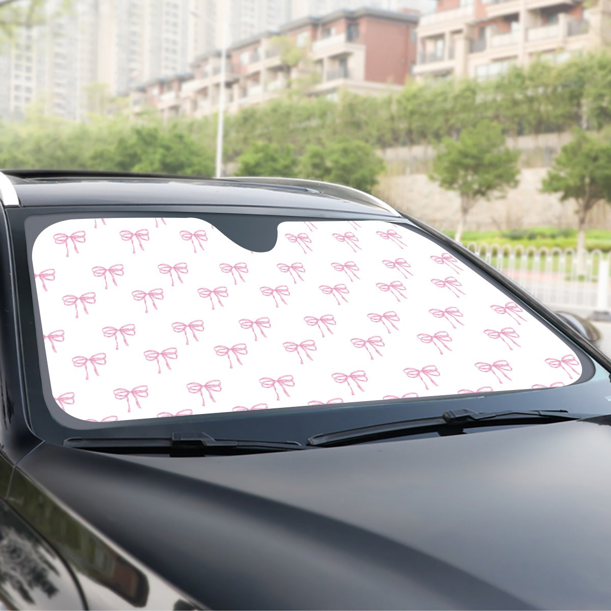 Coquette Pink Bows Windshield Sunshade | 145cm(57.1”)