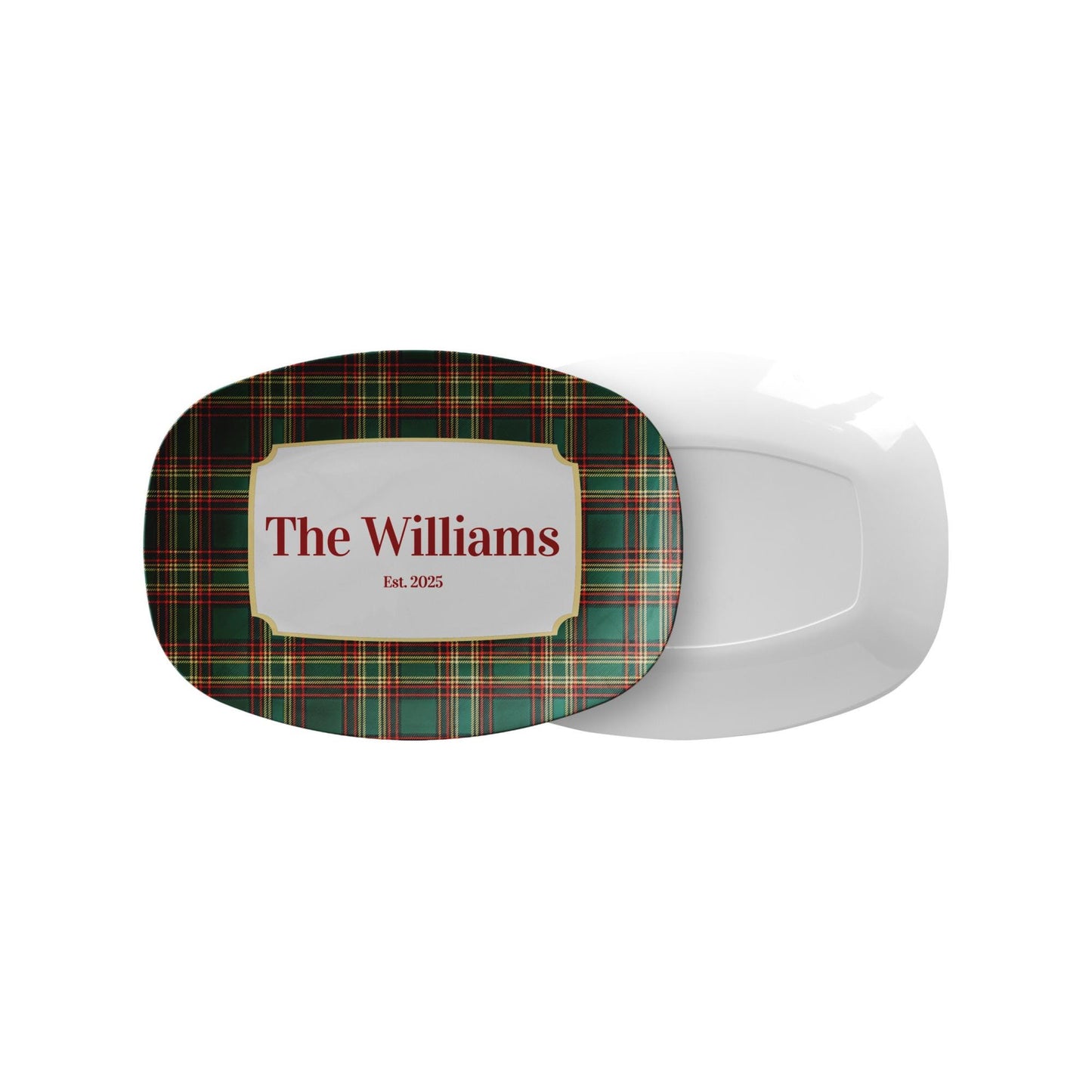 Personalized Christmas Tartan Platter