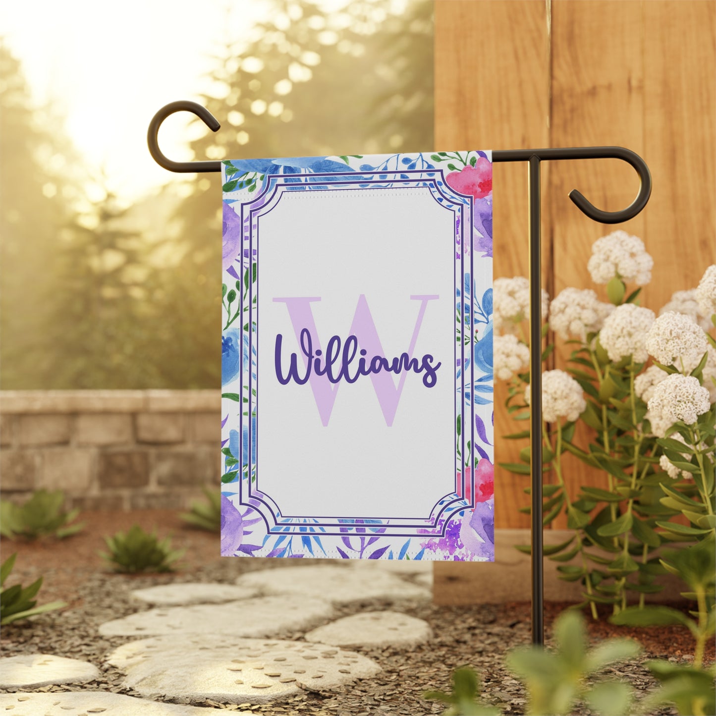 Personalized Bright Floral Garden Flag