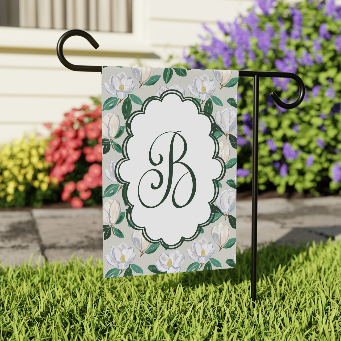 Magnolia Monogram Garden Flag