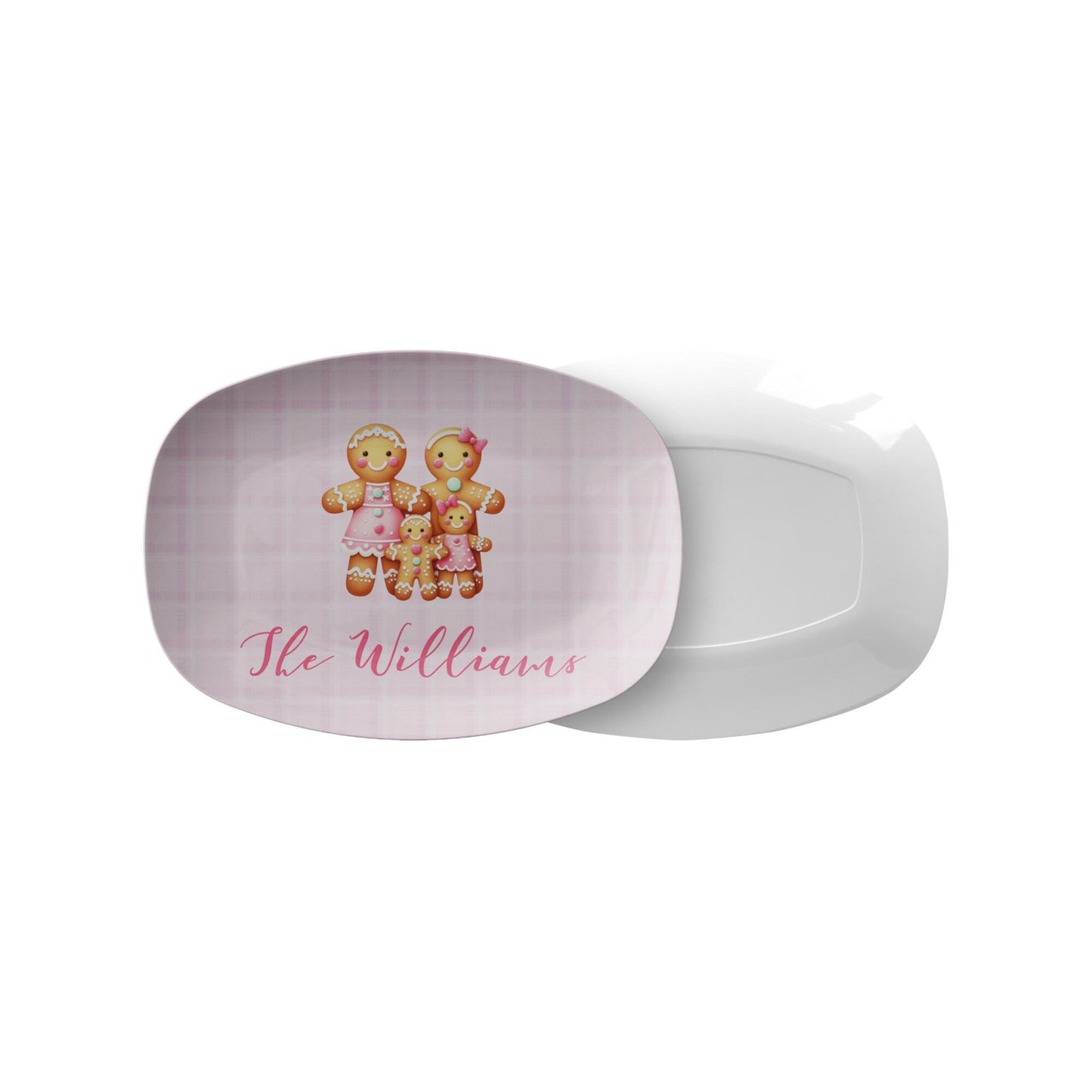 Personalized Gingerbread Family Christmas Platter