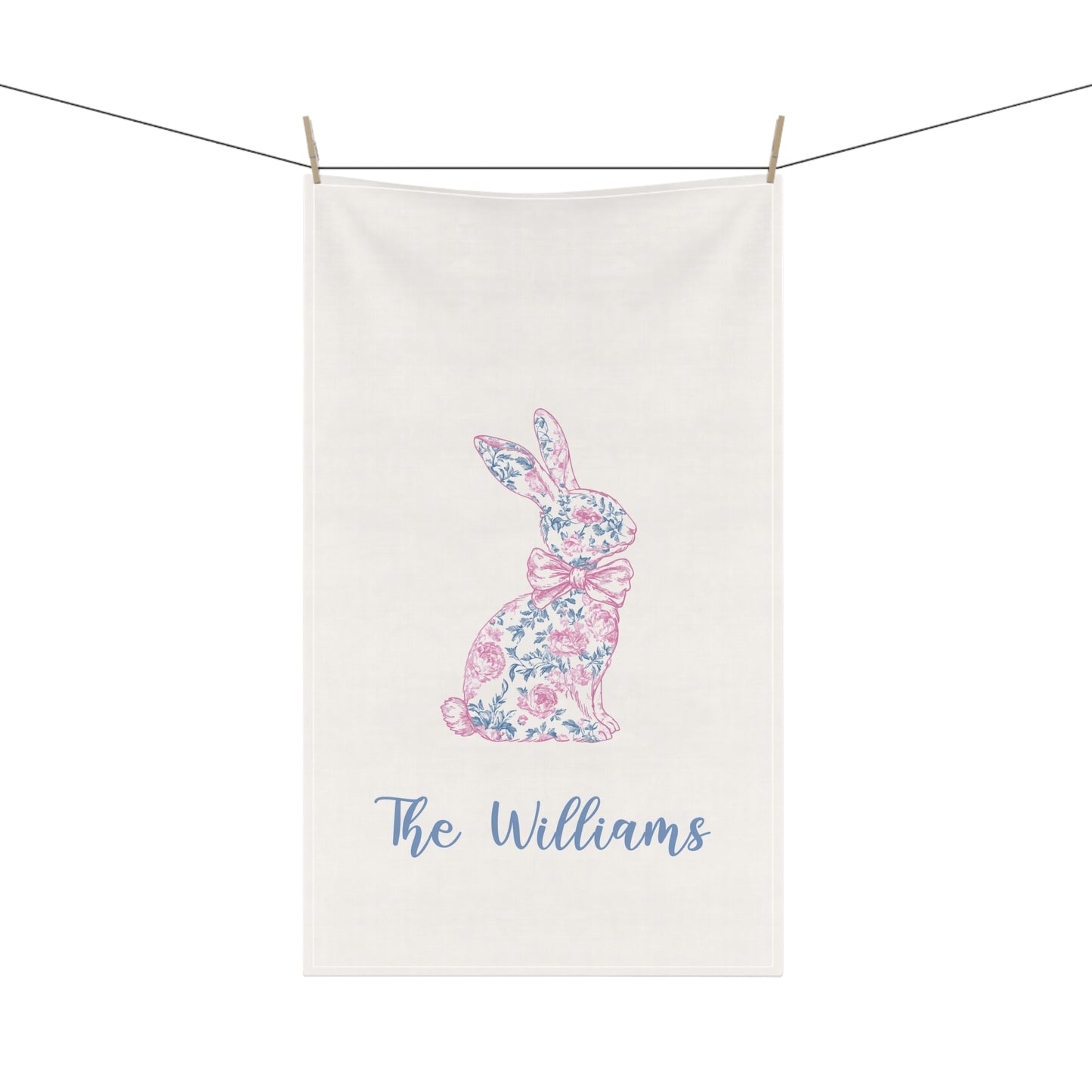 Personalized Easter Chinoiserie Tea Towel