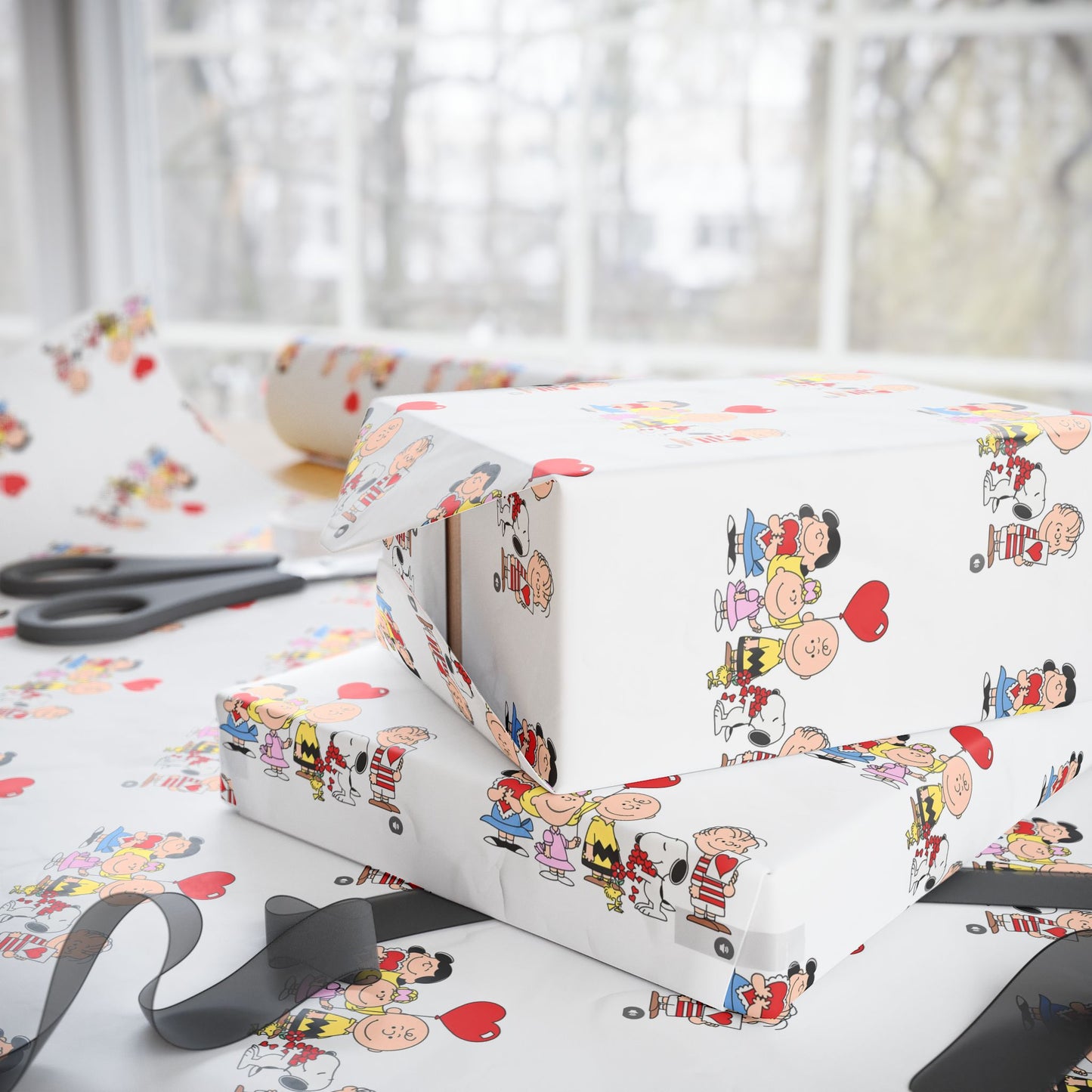 Peanuts Wrapping Paper Valentines Day