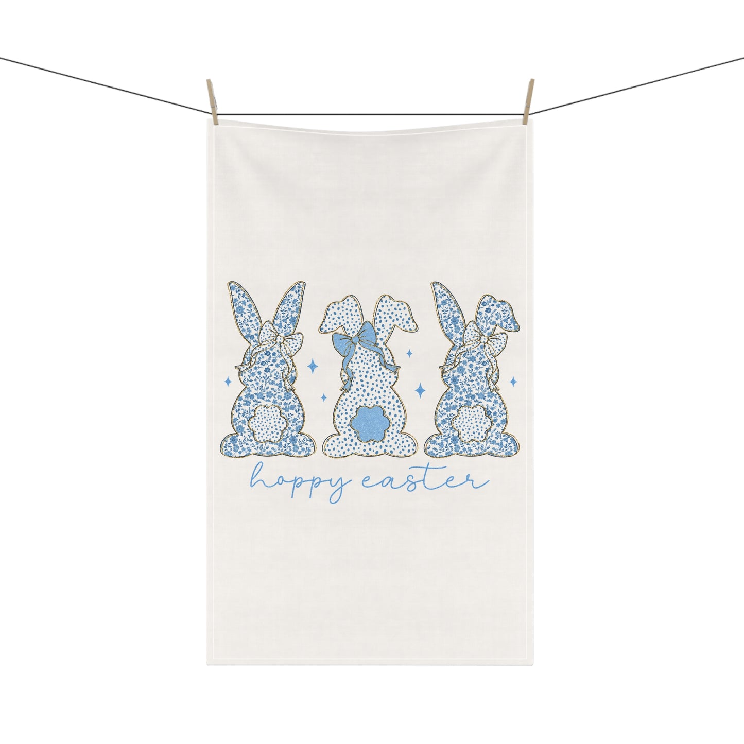 Happy Easter Toile Tea Towel