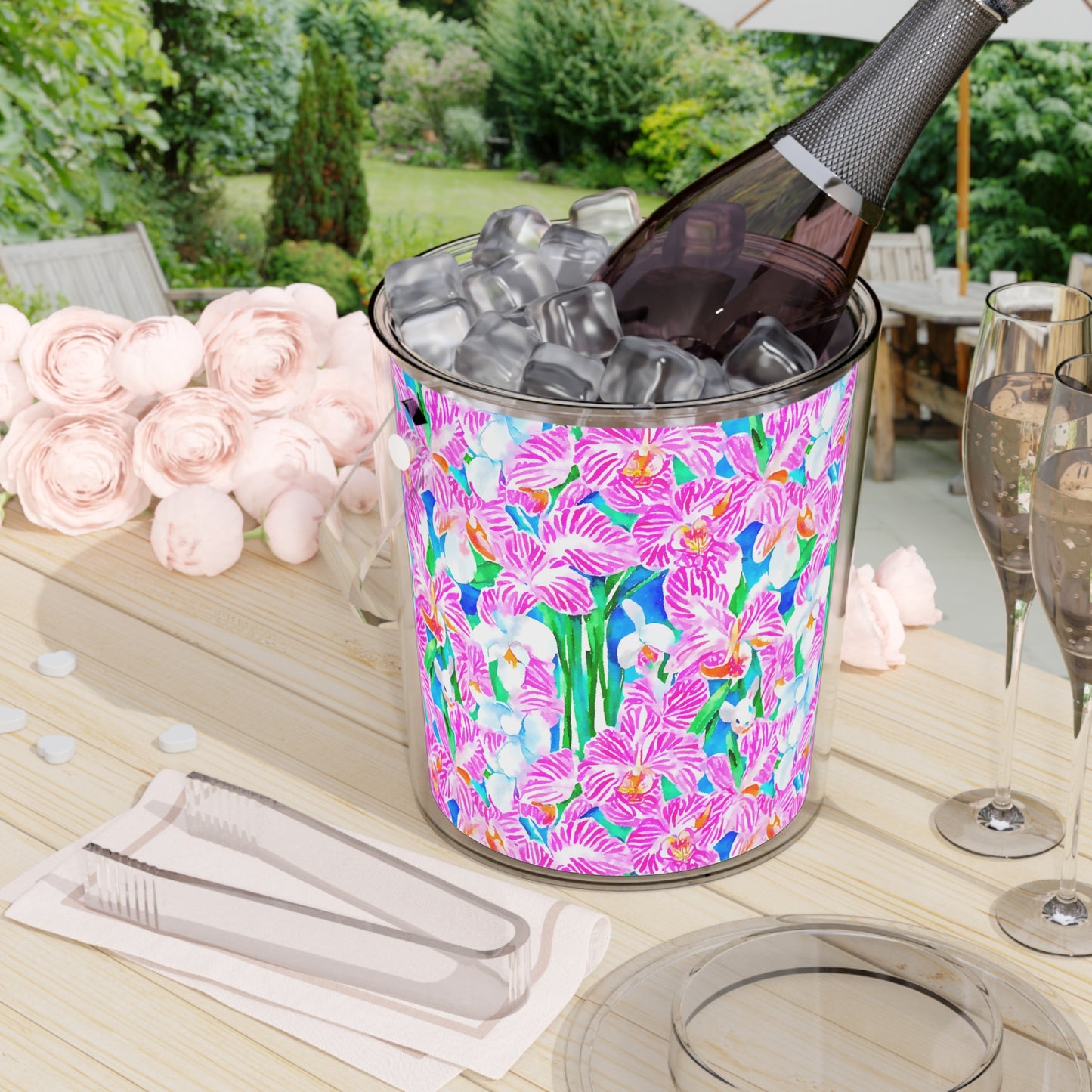 Preppy Orchid Ice Bucket | Insulated Acrylic Ice Bucket