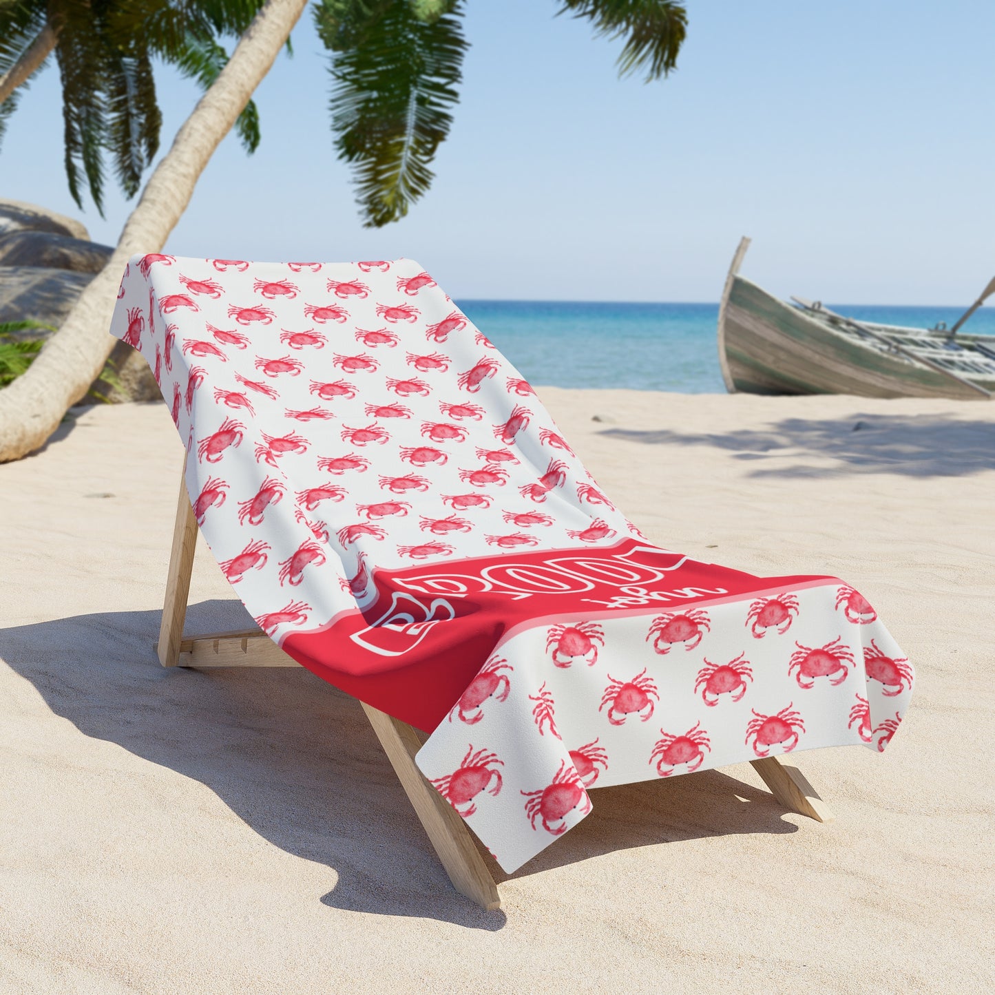 Personalized Crab Beach Towel