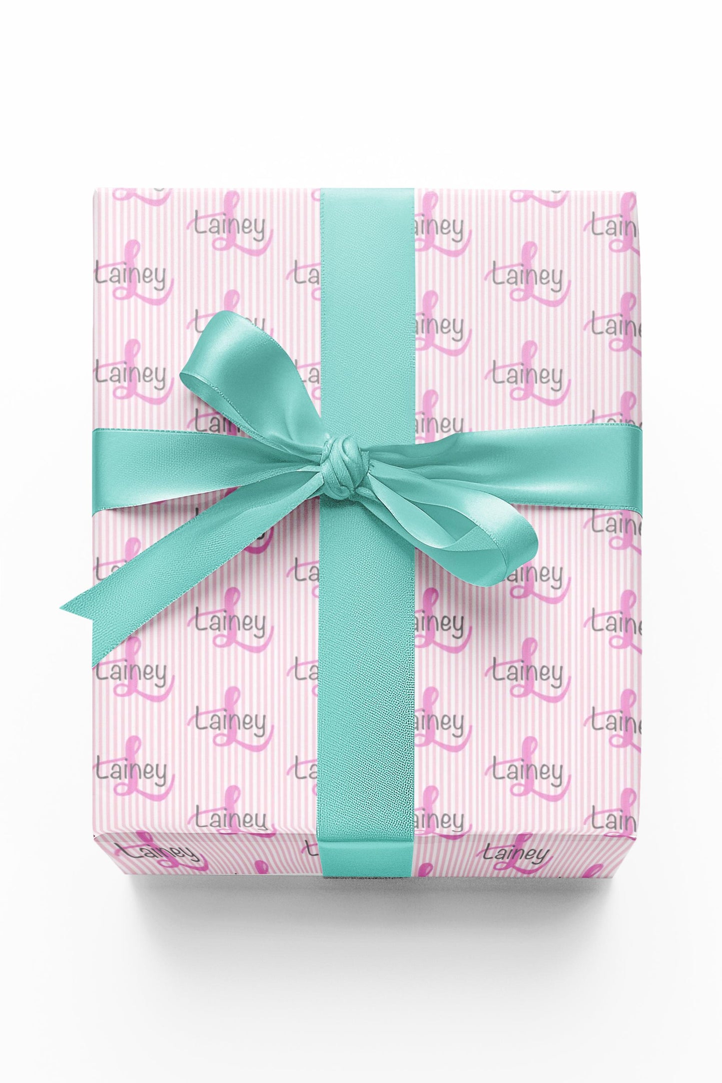 Personalized Pink Stripe Wrapping Paper