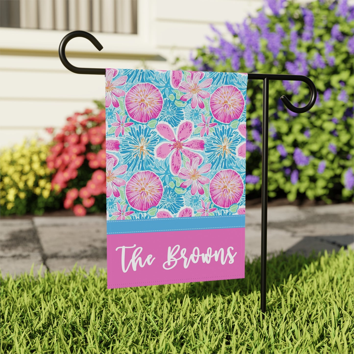 Personalized Preppy Coastal Garden Flag