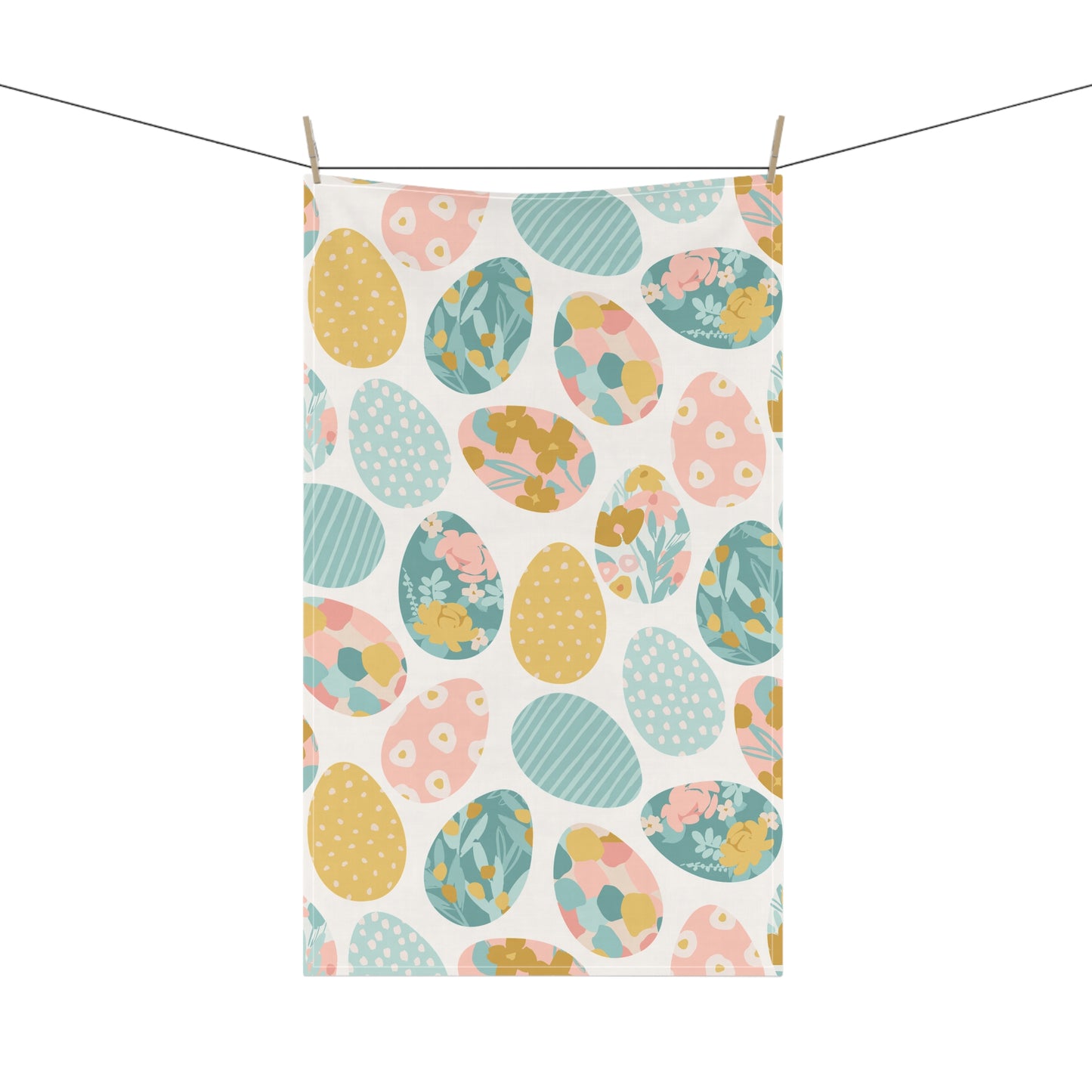 Pastel Easter Eggs Tea Towel