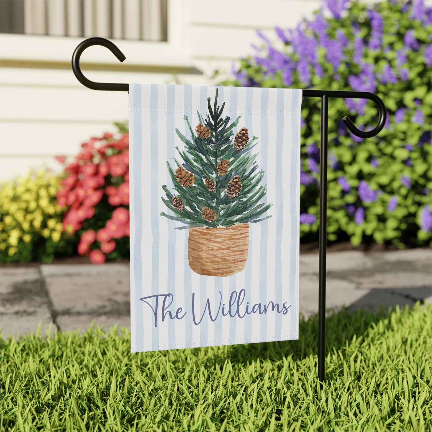 Personalized Christmas Tree Garden Flag