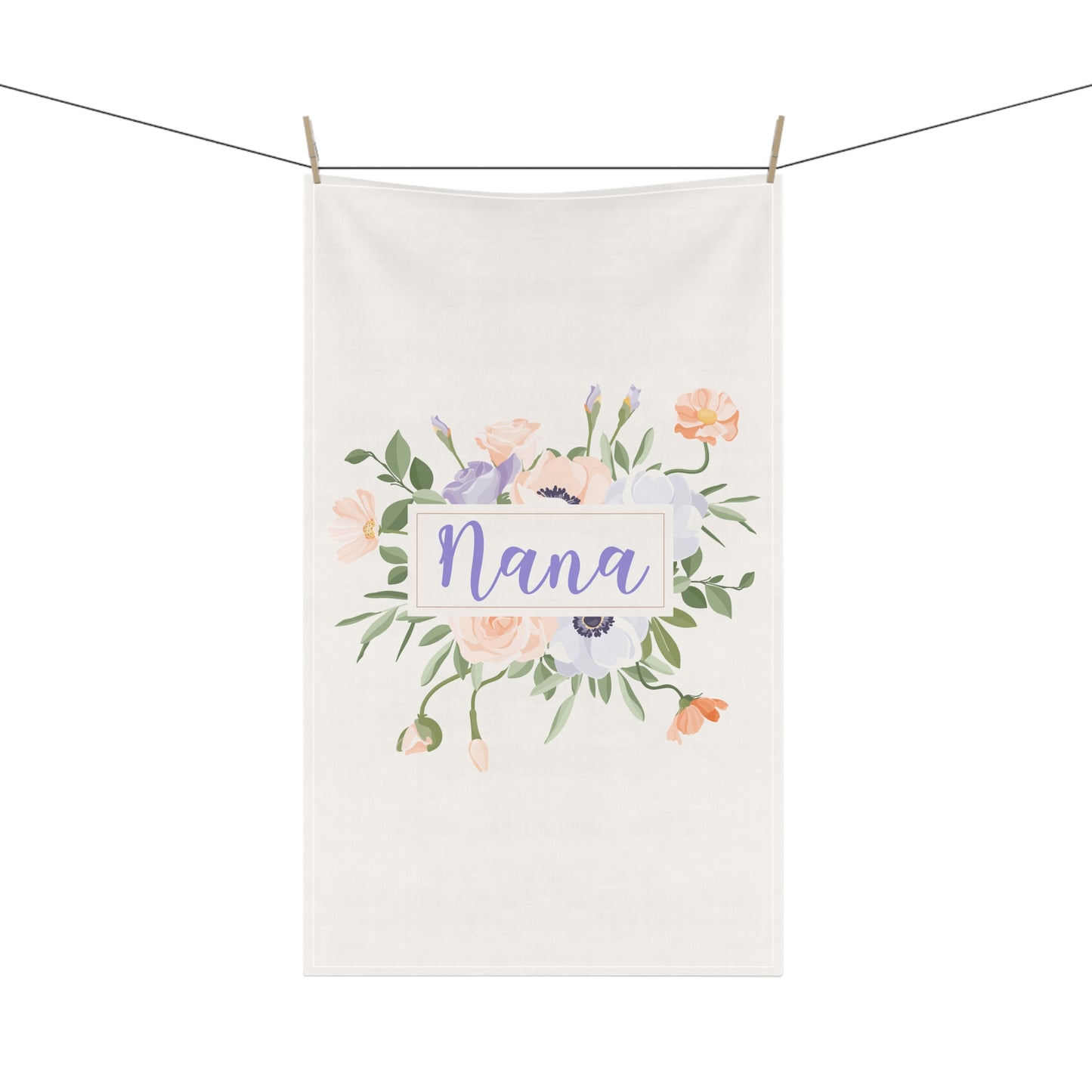 Personalized Floral Tea Towel