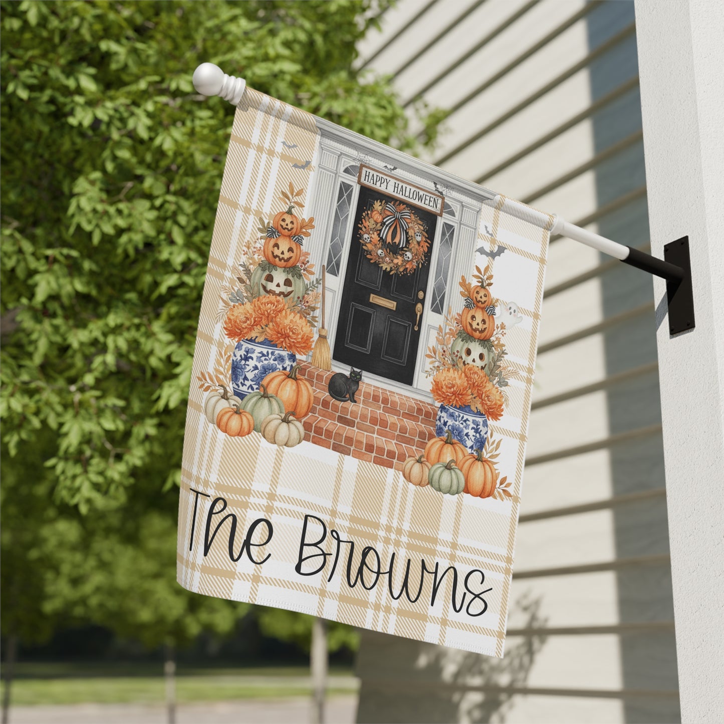 Personalized Autumn Doorway Garden Flag | House Banner