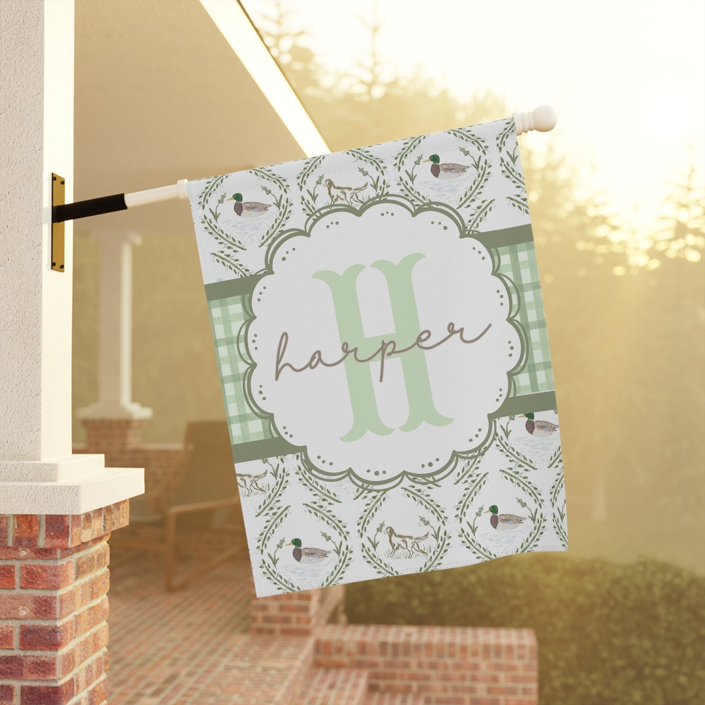 Personalized Duck & Dog Garden Flag