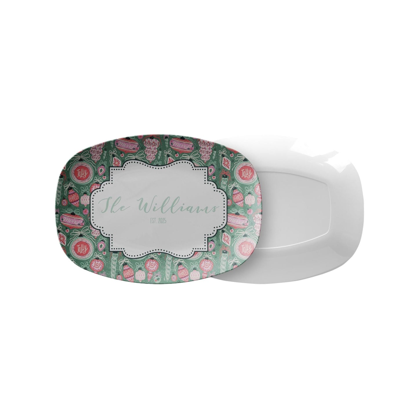 Vintage Green Ornament Family Platter