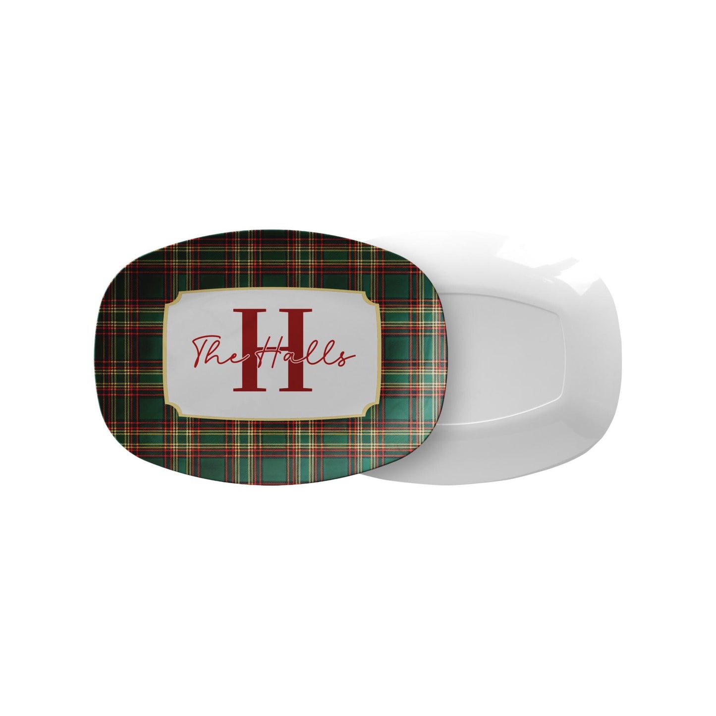 Personalized Christmas Tartan Platter