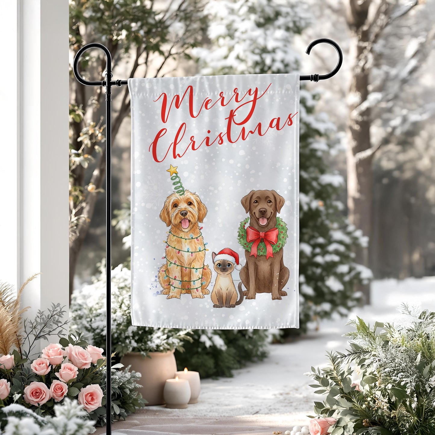 Personalized Pet Christmas Garden Flag
