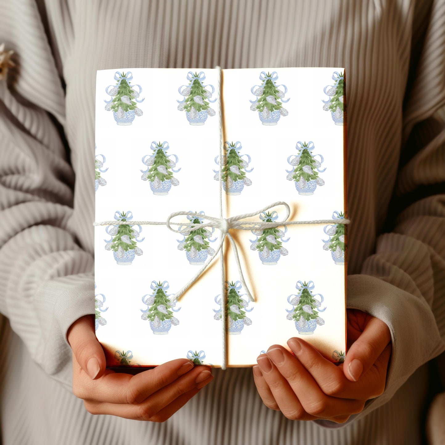 Oyster Shell Christmas Wrapping Paper