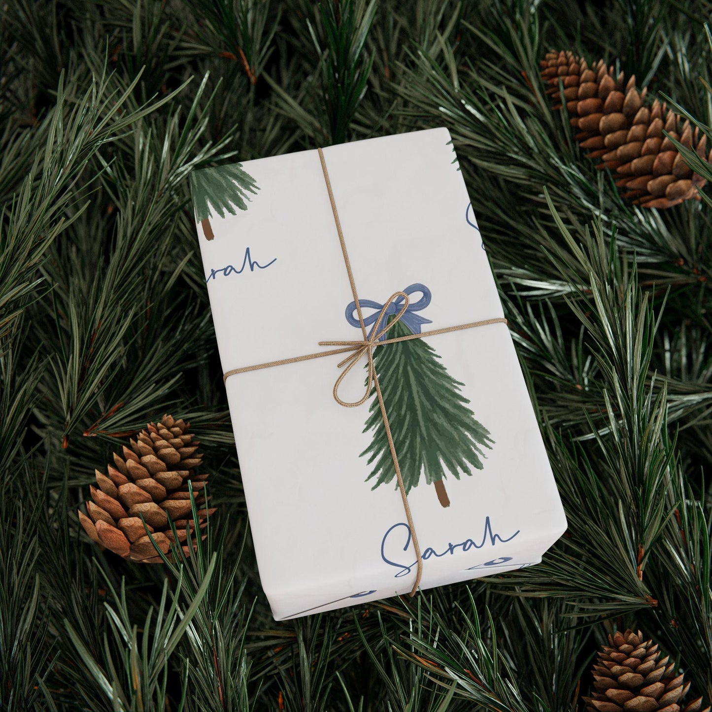 Personalized Minimalist Tree Wrapping Paper