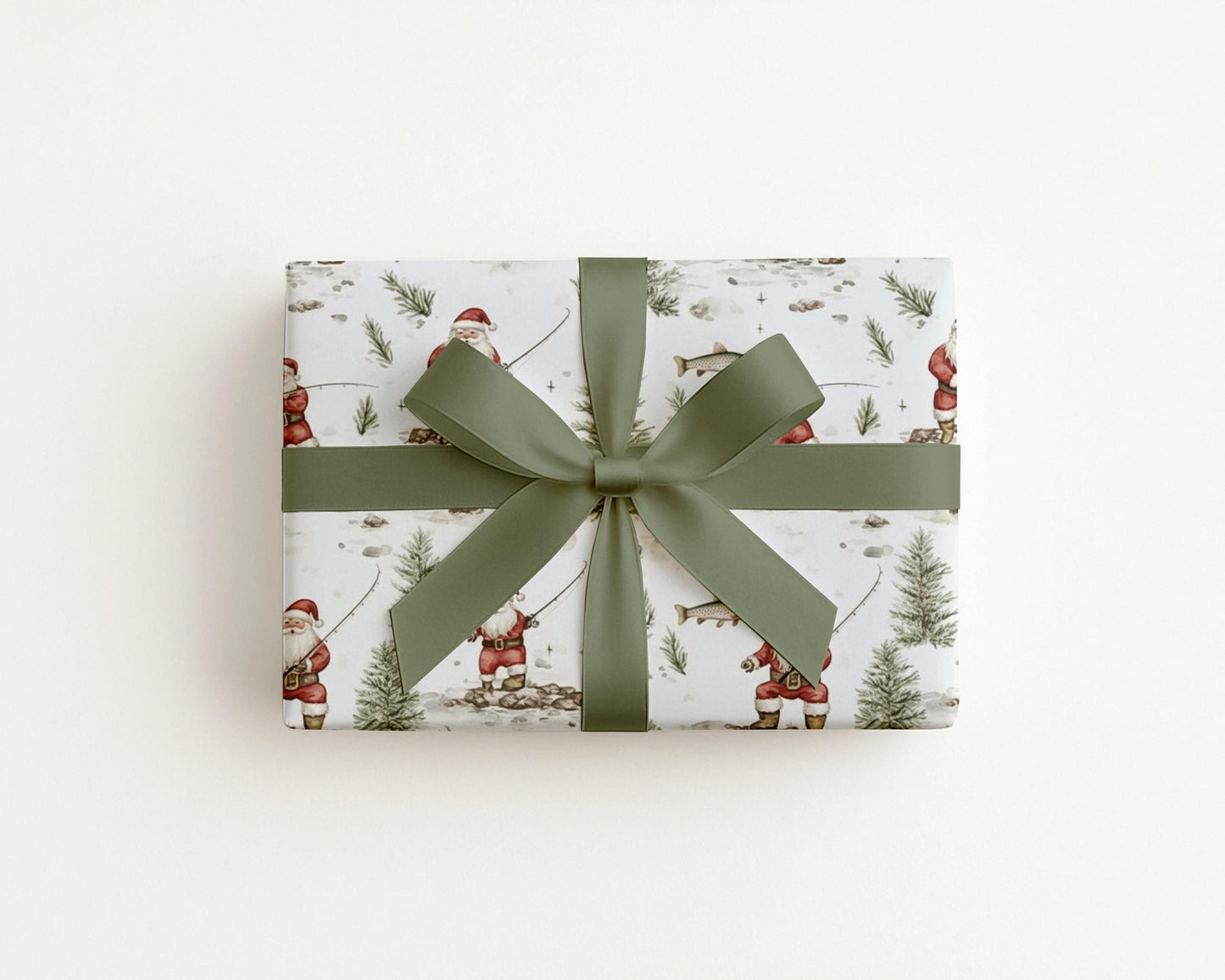 Fishing Santa Wrapping Paper
