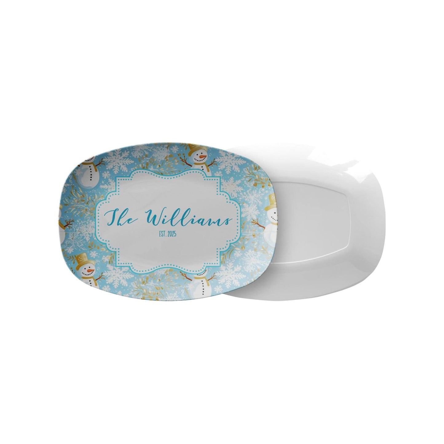 Snowman Personalized Holiday Platter