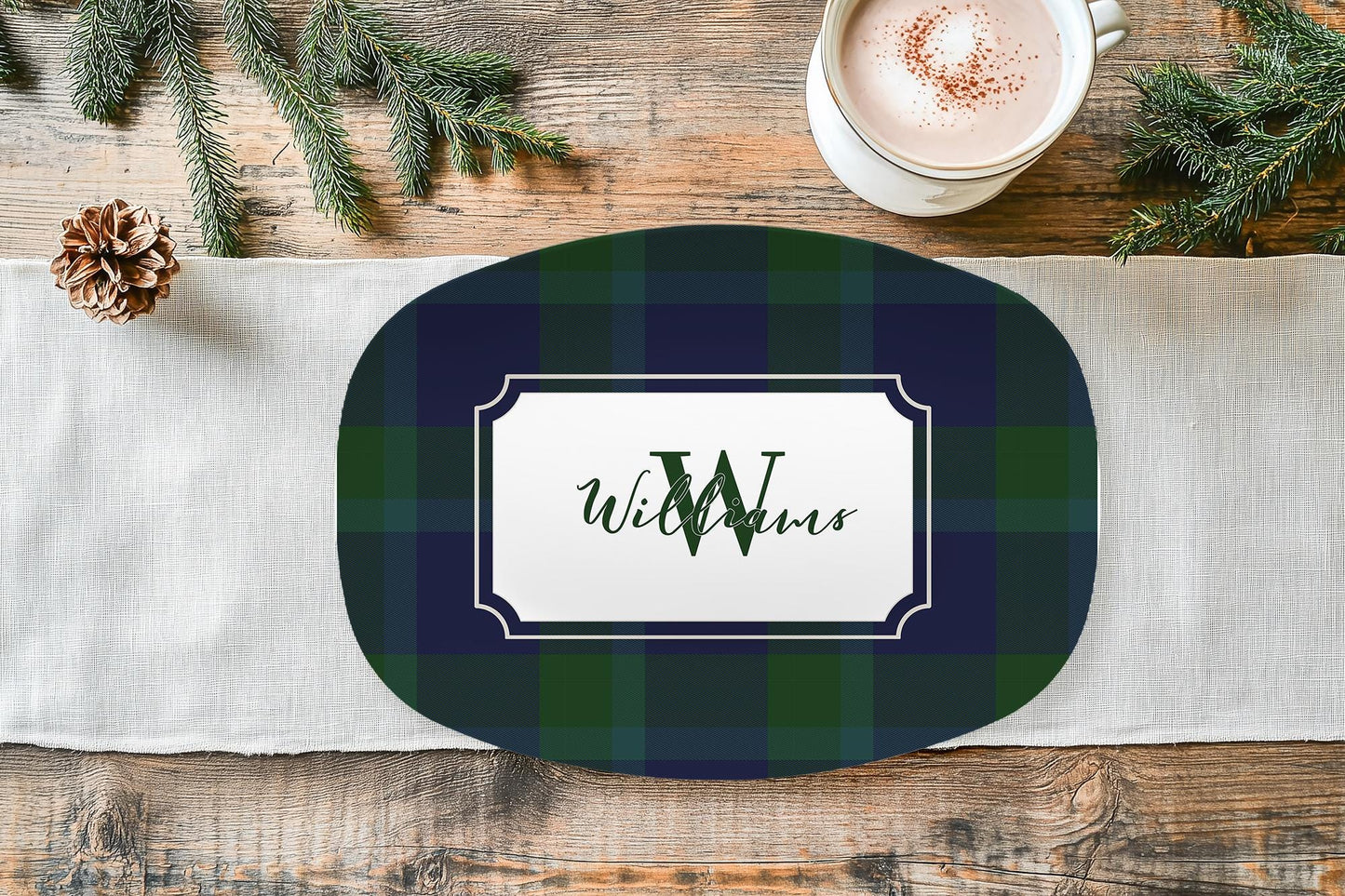 Personalized Tartan Serving Platter