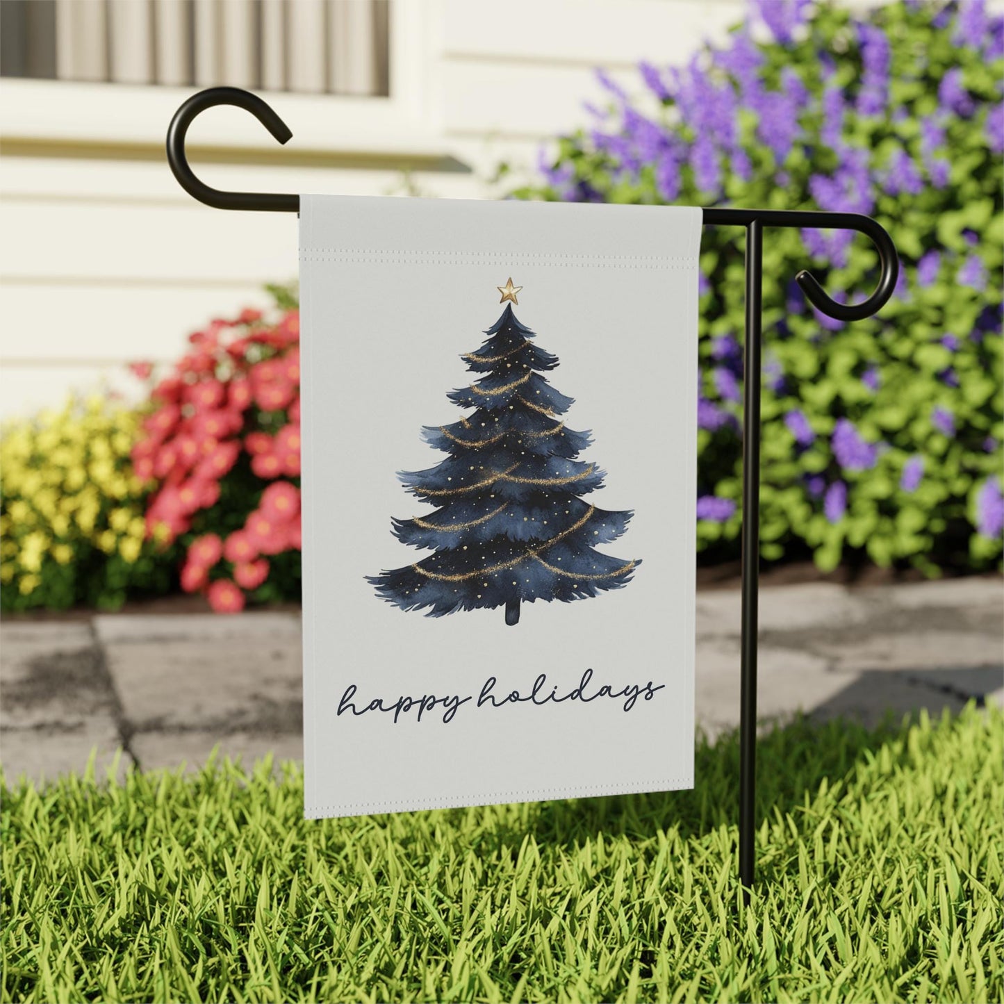 Modern Christmas Tree Garden Flag