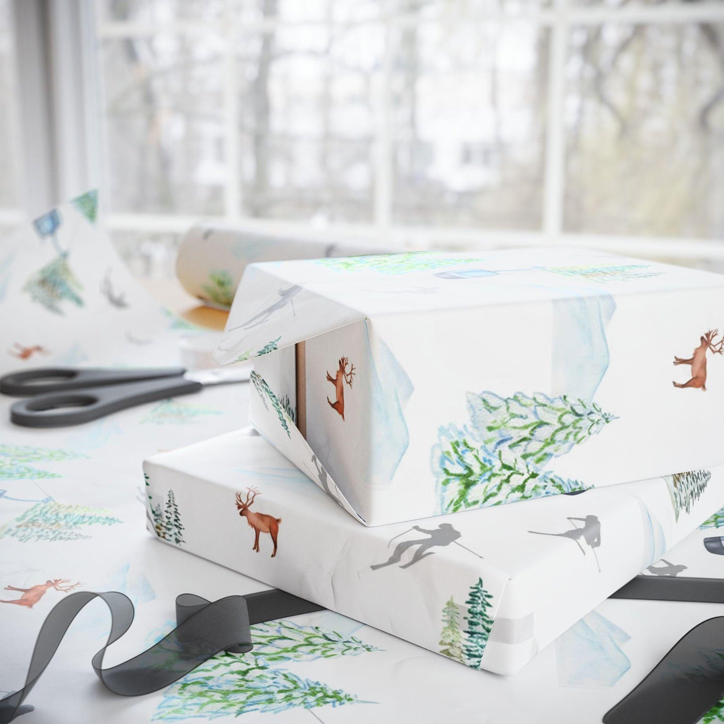 Alpine Ski Lodge Winter Gift Wrap