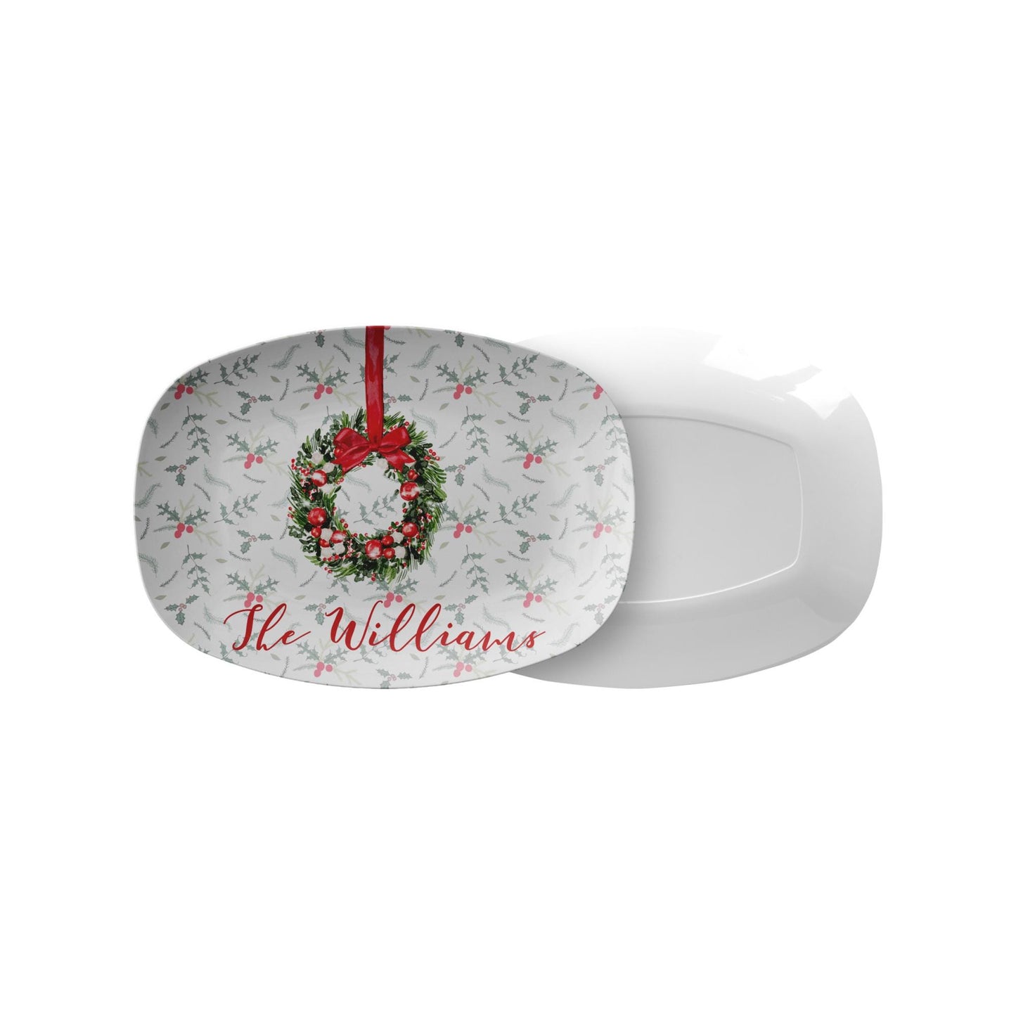 Personalized Christmas Wreath Platter