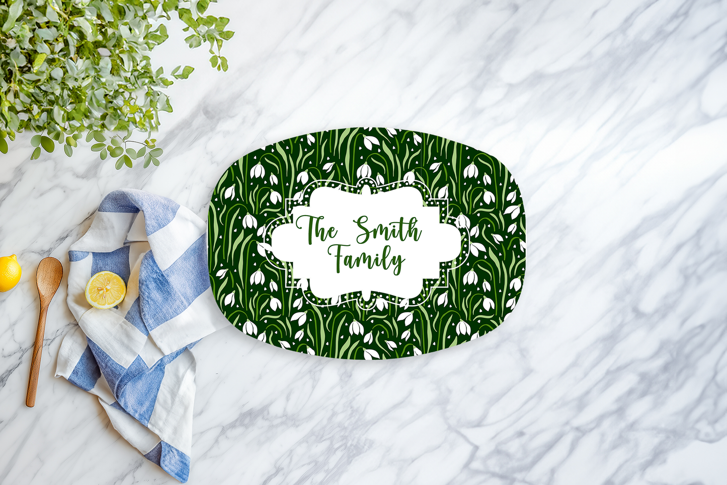 Personalized Spring Floral Platter