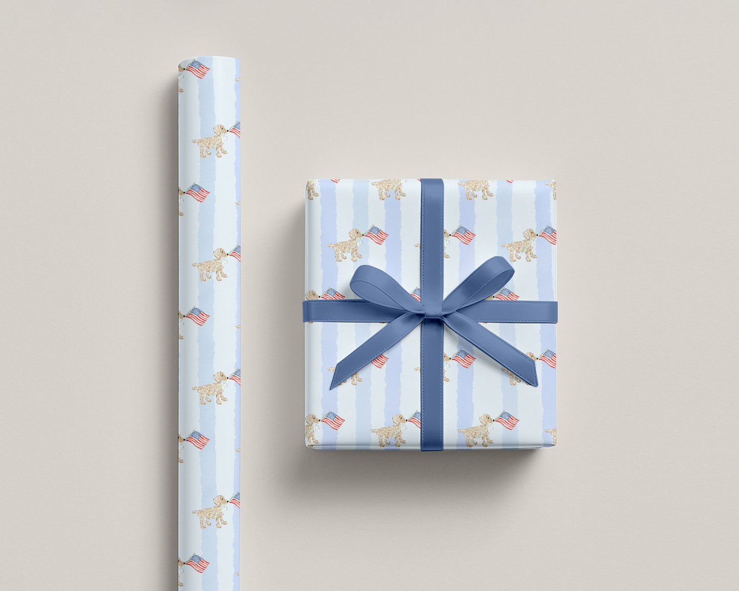 Patriotic Dog Gift Wrap 4th of July