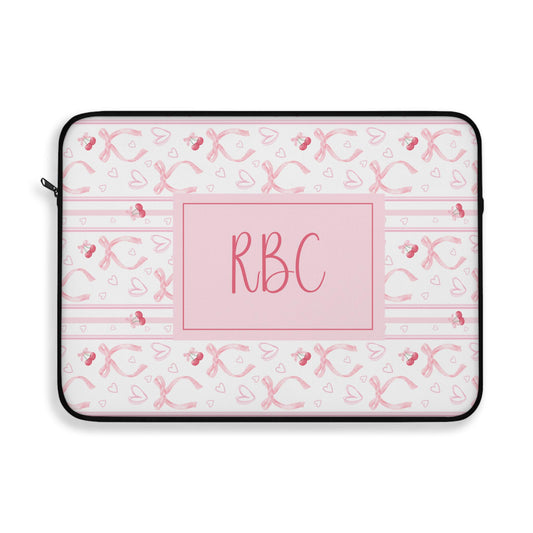 Personalized Shabby Chic Heart Laptop Sleeve