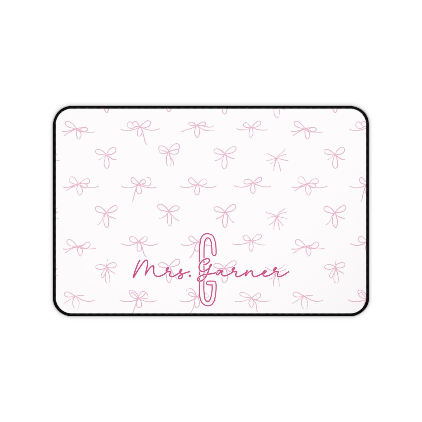 Personalized Pink Ribbon Desk Pad