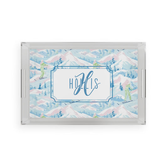 Personalized Ski Lodge Acrylic Serving Tray