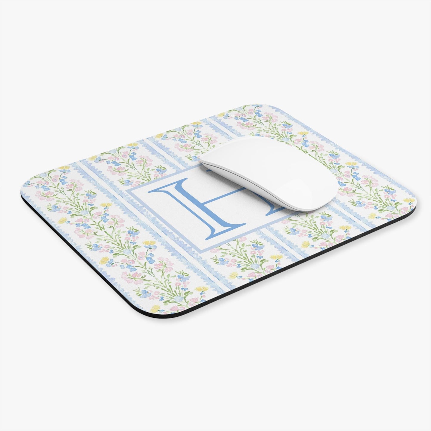 Monogram Floral Mouse Pad