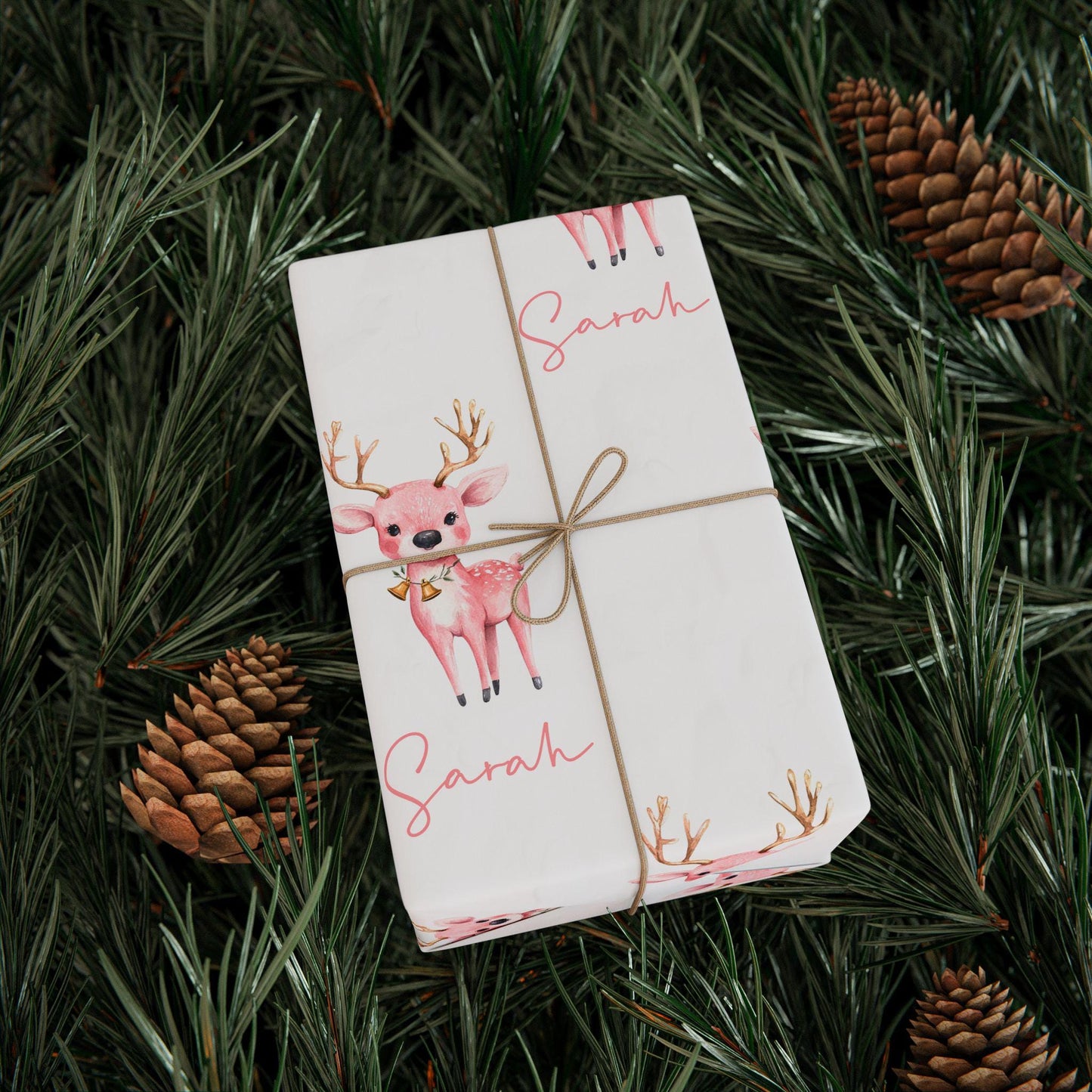 Personalized Reindeer Christmas Wrapping Paper