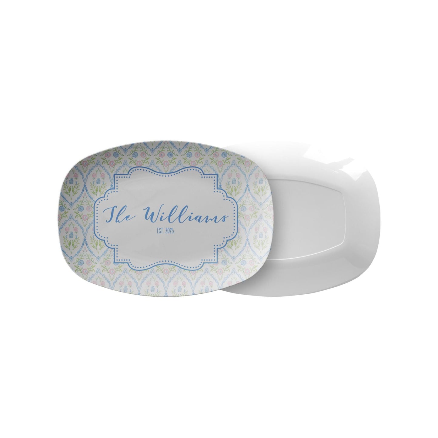 Grandmillennial Floral Personalized Platter